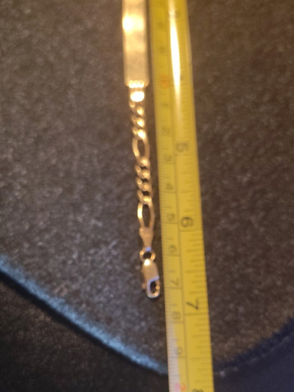 Solid 14k Yellow Gold Figaro ID Bracelet 7g 7.5" Michael Anthony ( - Picture 8 of 10